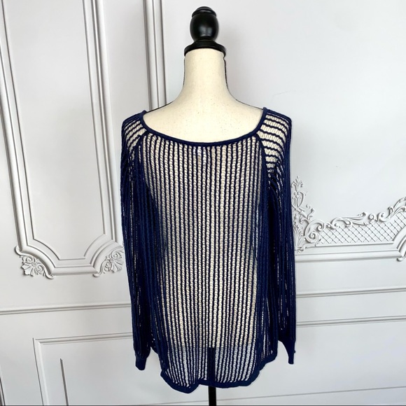 Free People Navy Blue Knitted Sweater | Size S - Picture 5 of 9